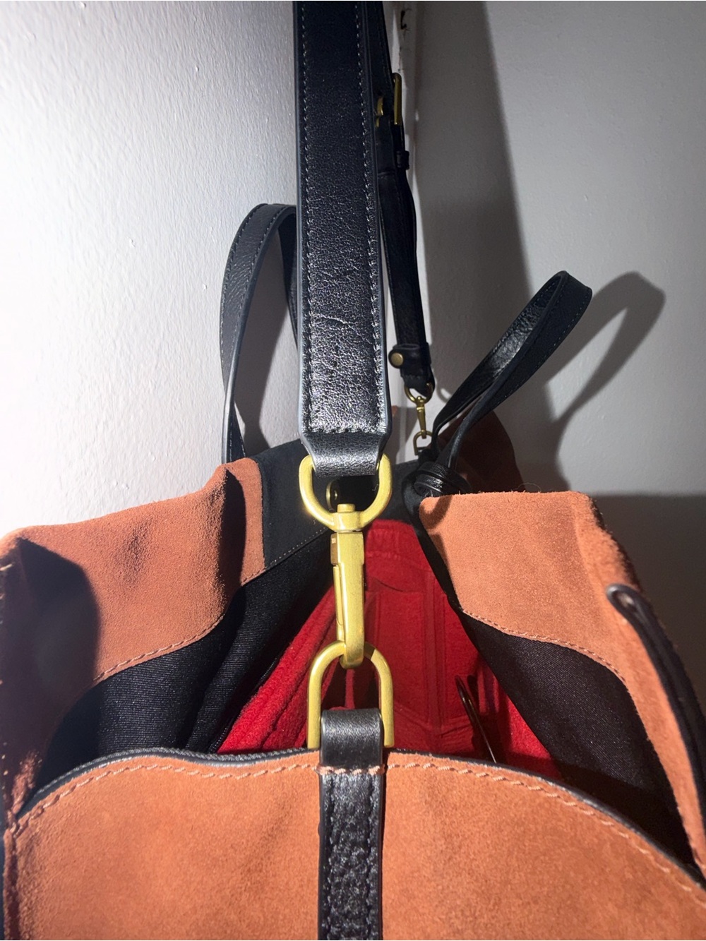 Fossil Carmen Leather & Suede Tote Bag - Picture 6 of 16